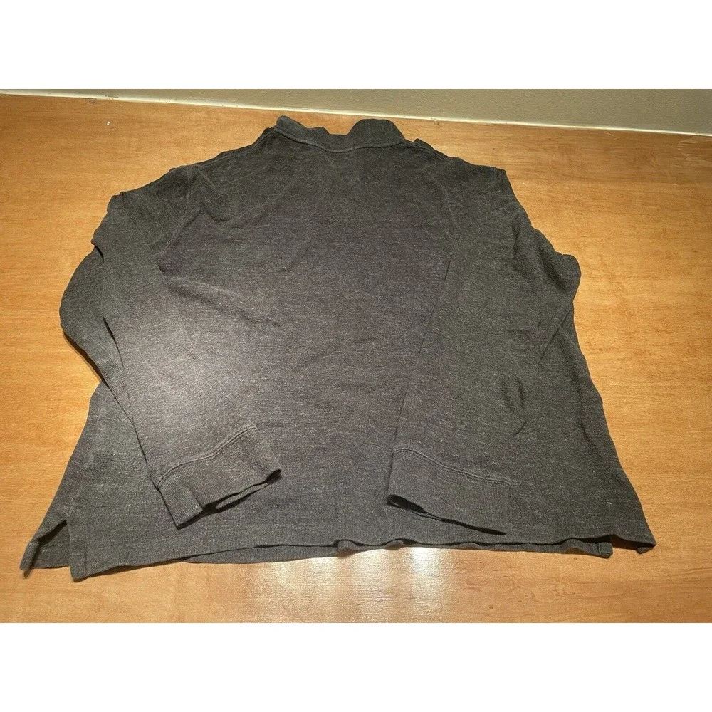 Ralph Lauren Polo Sweater Mens Large Gray Quarter Zip Estate Rib Pony Sweatshirt